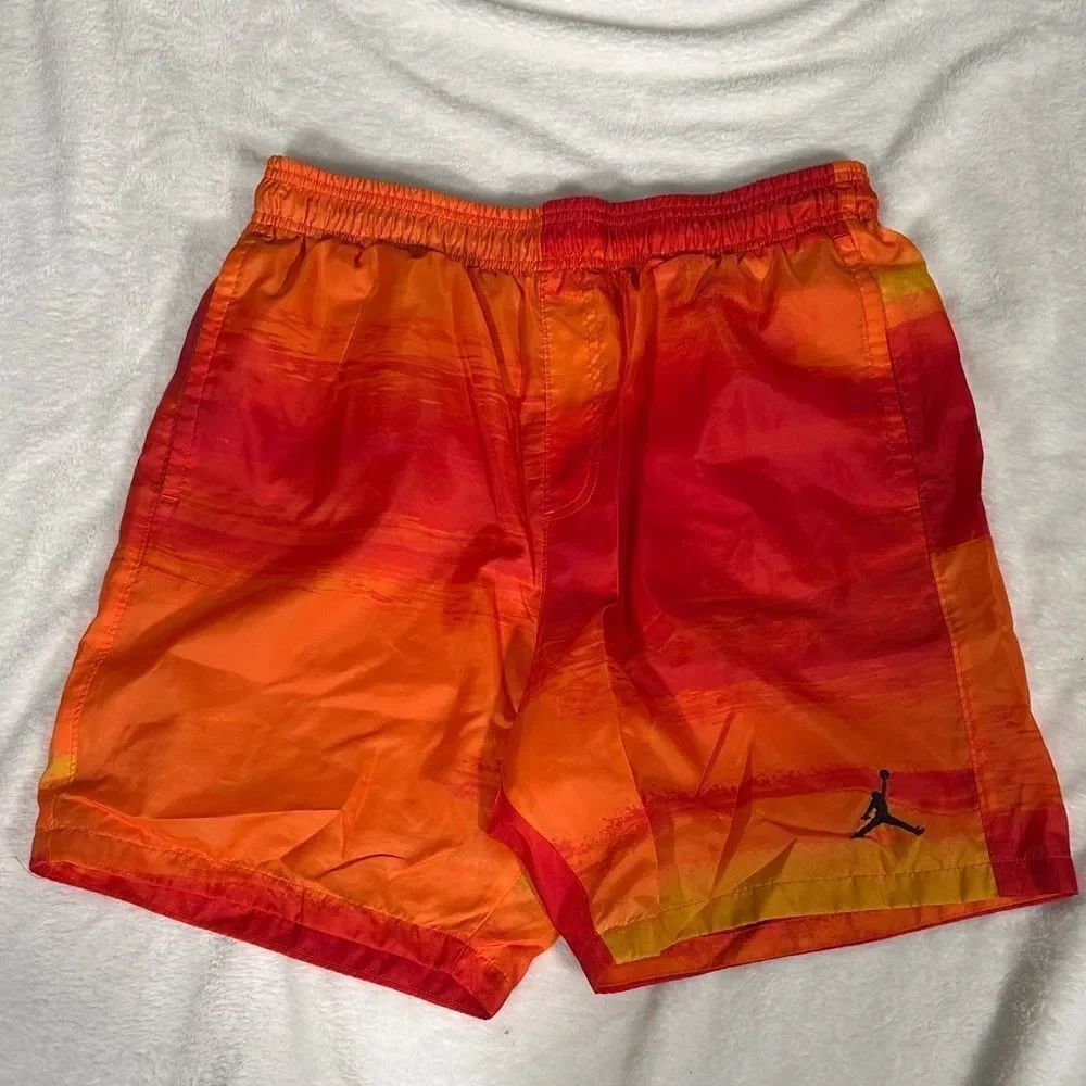 Jordan Men's Vibrant Red and Orange Athletic Shorts